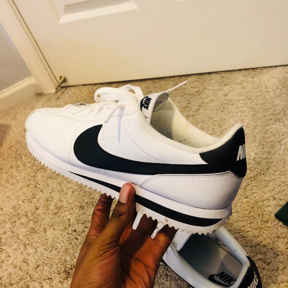 Men Black and White Nike Cortez